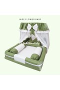 Kasur Bayi Kelambu Matras Tempat Tidur Bayi warna Hijau Jade Flower Baby